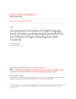 An assessment and analysis of English language needs of Arabic