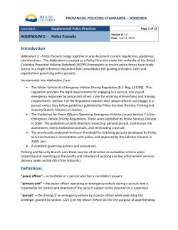 Police Pursuits - Province of British Columbia