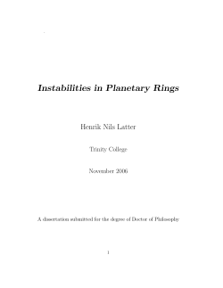 Instabilities in Planetary Rings