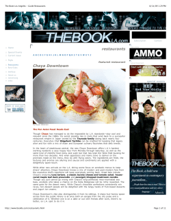The Book Los Angeles - Guide Restaurants