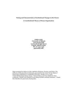 Timing and Characteristics of Institutional Changes