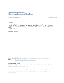 A Brief Analysis of CS Lewis`s Works