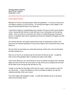 Bryan Paterson Inauguration Speech