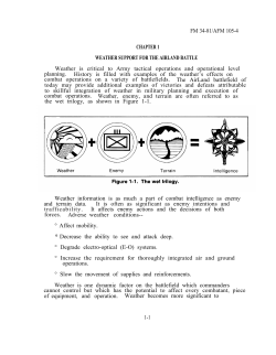 FM 34-81/AFM 105-4 CHAPTER 1 WEATHER SUPPORT FOR THE