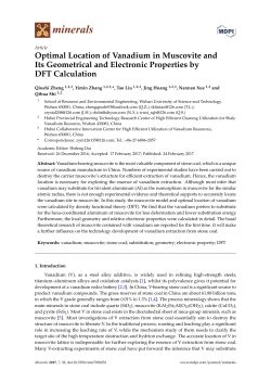 Optimal Location of Vanadium in Muscovite and Its Geometrical and