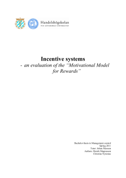 Incentive systems