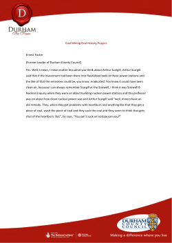 Coal Mining Oral History Project Ernest Foster (Former Leader of