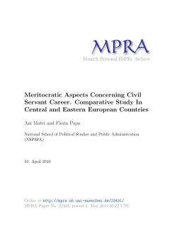 Meritocratic Aspects Concerning Civil Servant Career. Comparative