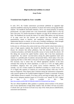 High intellectual abilities in school