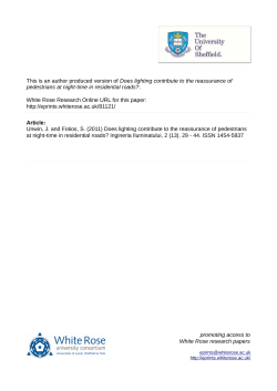 Does lighting contribute to the reassurance of pedestrians at night