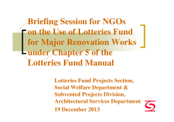 Briefing Session for NGOs on the Use of Lotteries Fund for Major