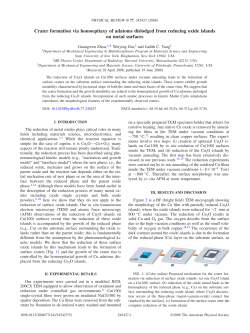 Crater formation via homoepitaxy of adatoms dislodged from
