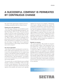 A successful compAny is permeAted by continuous chAnge