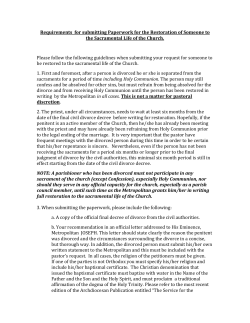 Requirements for submitting Paperwork for the Restoration of