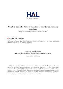 Number and adjectives : the case of activity and quality nominals
