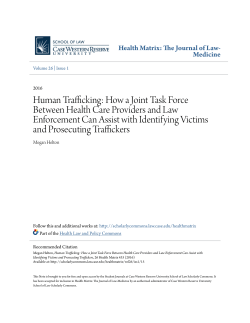 Human Trafficking: How a Joint Task Force Between Health Care