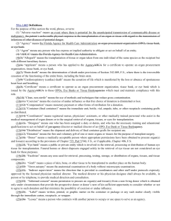 CHAPTER 59A-1 CERTIFICATION OF ORGAN PROCUREMENT