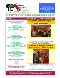 CIS NEWS &ndash; Don Quixote Brings Down the House!