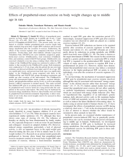 Effects of prepubertal-onset exercise on body weight changes up to