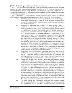 G.S. 14-401.12 Page 1 &sect; 14-401.12. Soliciting charitable