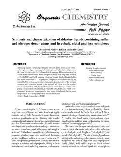 Synthesis and characterization of aldazine