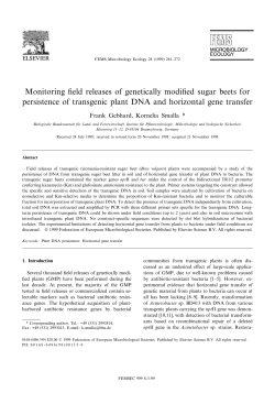 Monitoring field releases of genetically modified sugar beets for