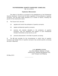THE PROFESSIONAL QUANTITY SURVEYORS` COUNCIL BILL