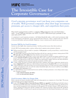 Irresistible Case for Corporate Governance