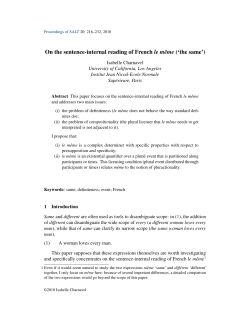 On the sentence-internal reading of French `le m&ecirc;me` (`the same`)