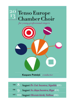 PROGRAMME BOOK - Tenso Europe Chamber Choir