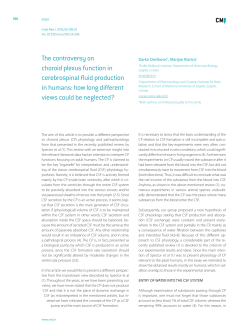 The controversy on choroid plexus function in cerebrospinal fluid