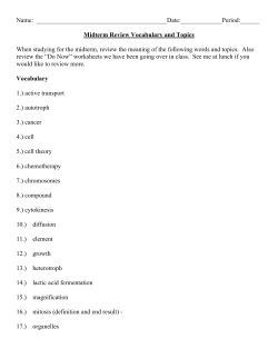 Midterm Review Vocabulary and Topics