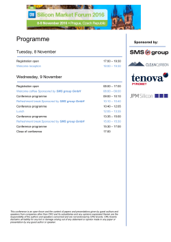 the Silicon 2016 Full Programme