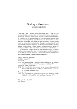 Sealing without seals