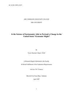 Is the Science of Socionomics Able to Portend a Change in the