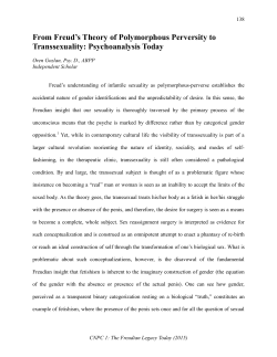 From Freud`s Theory of Polymorphous Perversity