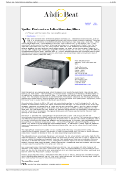 The Audio Beat - Ypsilon Electronics Aelius Mono Amplifiers