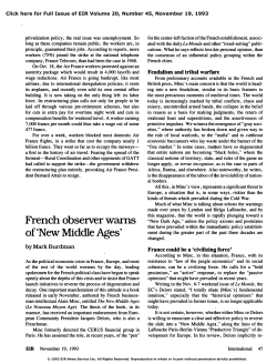 French Observer Warns of `New Middle Ages`