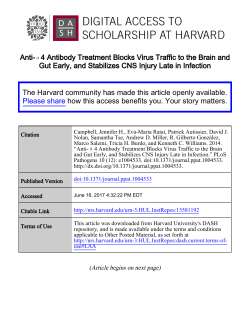 Anti-&alpha;4 Antibody Treatment Blocks Virus Traffic to the Brain and Gut