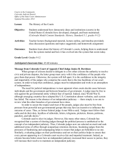 The History of the Courts - Colorado Judicial Branch
