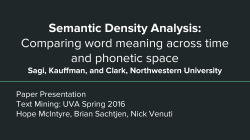 Semantic Density Analysis: Comparing word meaning