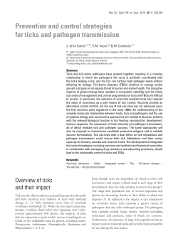 Prevention and control strategies for ticks and pathogen