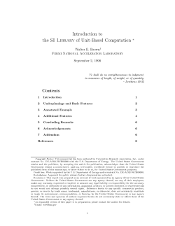 Introduction to the SI Library of Unit-Based