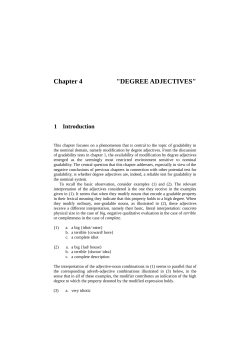 Chapter 4 "DEGREE ADJECTIVES"