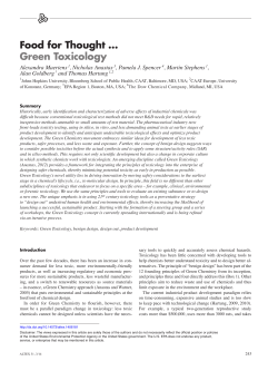 Food for Thought &hellip; Green Toxicology