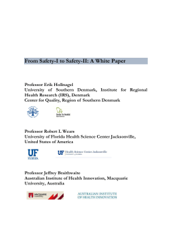 From Safety-I to Safety-II: A White Paper