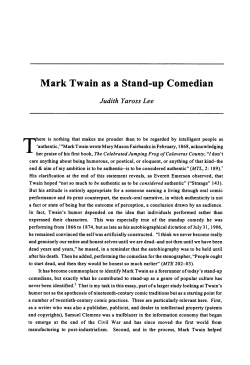Mark Twain as a Stand-up Comedian