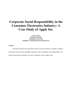 Corporate Social Responsibility in the Consumer Electronics