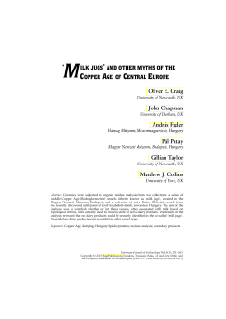 milk jugs` and other myths of the copper age of central europe