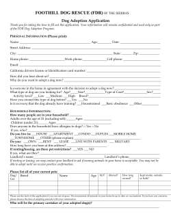 Adoption Application - Foothill Dog Rescue